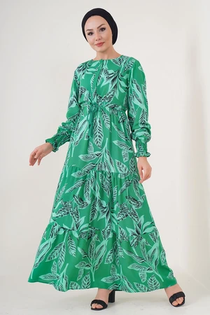 Bigdart 2145 Patterned Hijab Dress - Green