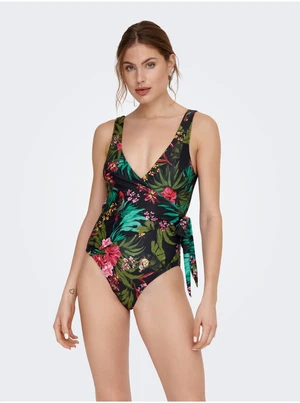 Black Women's One-Piece Swimwear with ONLY Julie Pattern - Women