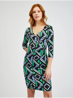 Orsay Green-Black Women Patterned Sheath Dress - Women