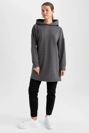 DEFACTO Regular Fit Sweatshirt Fabric Long Sleeve Tunic