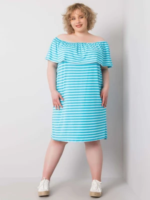 Lady's brown-and-white striped dress