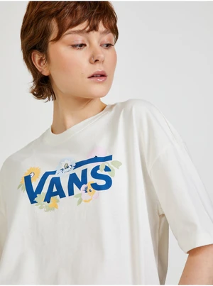 White Women's Patterned T-Shirt VANS - Women