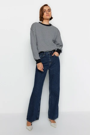 Trendyol Dark Blue High Waist Wide Leg Jeans