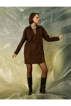 Koton Suede Look Shirt Dress