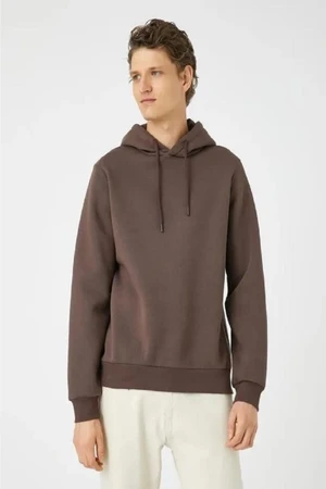 Koton Men's Basic Hooded Sweatshirt Long Sleeve