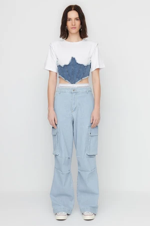 Trendyol X Sagaza Studio Blue Elastic Detail Jeans