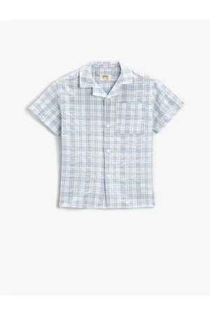 Koton Short Sleeve Shirt Plaid with Pocket