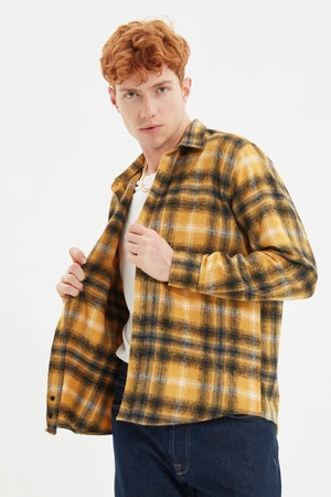 Trendyol Mustard Man Lumberjack Regular Fit Shirt Shirts