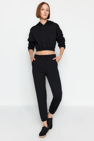 Trendyol Black Hooded Jogger Fleece Knitted Tracksuit Set