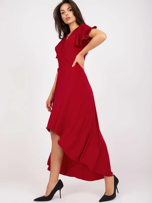 Red evening dress with longer back