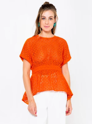 Orange blouse CAMAIEU