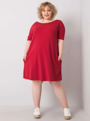 Laza bordó plus size ruha