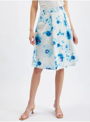 Blue-and-white women's floral skirt ORSAY
