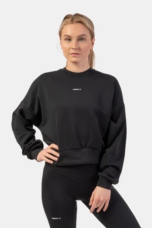 Women's sweatshirt Nebbia Loose Fit Sweatshirt "Feeling Good" 420 black XS/S