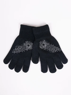 Yoclub Kids's Girls' Five-Finger Gloves With Jets RED-0216G-AA50-007