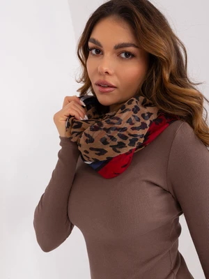 Red women's scarf with patterns