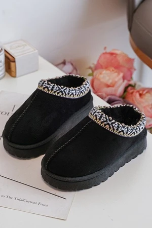 Children's Insulated Slippers Black Olivane