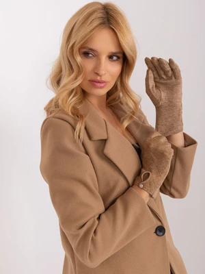 Camel warm knitted gloves