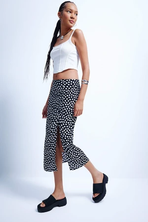 DEFACTO A Cut Polka Dot Midi Skirt