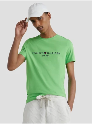 Light Green Mens T-Shirt Tommy Hilfiger - Men