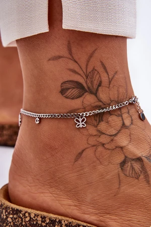 Women's leg bracelet silver