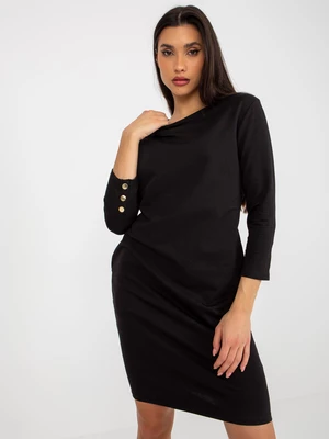 Black simple tracksuit dress with pockets from OCH BELLA