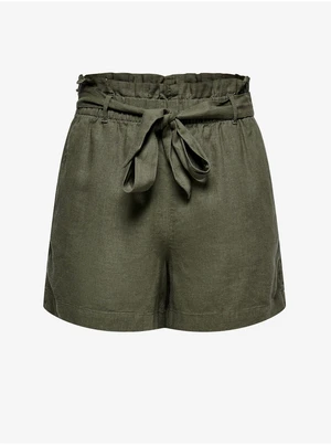 Khaki Shorts with Linen JDY Say - Women