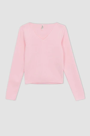 DEFACTO Girl Crop V-neck Pullover