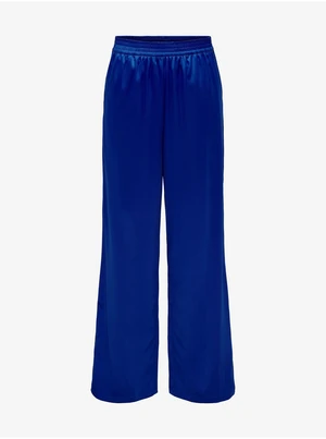 Dark blue ladies satin wide trousers ONLY Victoria - Women