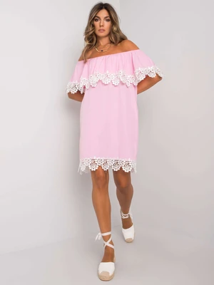 Light pink dress with Spanish neckline