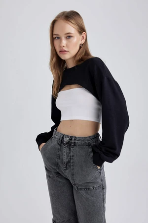 DEFACTO Crop Sweatshirt