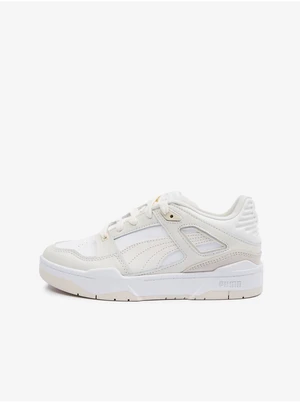 Cream-White Women's Leather Sneakers Puma Slipstream Selflove - Women