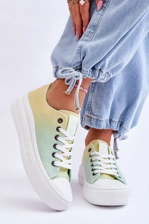 Big Star Low Platform Sneakers Yellow-Green