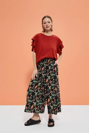 Culotte trousers with tropical print