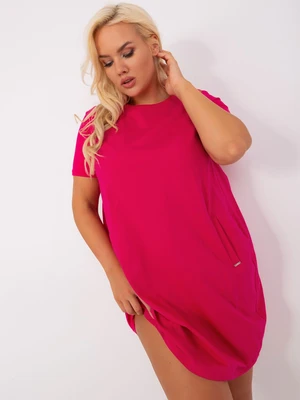 Fuchsia dress size plus with pockets