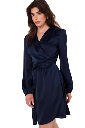 Makover Woman's Dress K175 Navy Blue