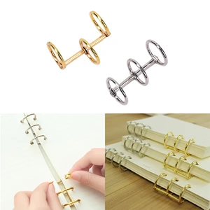 1 PC Metal Notebook Loose-leaf Binder 3 Rings Loose-leaf Binder Ring Buckle Album Paging Hinge Key Ring