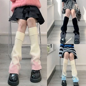 Women Lolitas Leg Warmers Flame Knitted Ankle Heaps Socks Baggy Loose Leg Cover