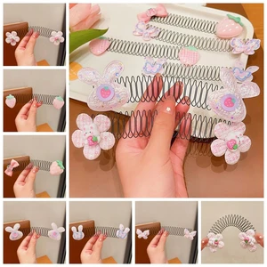 Children U Shape Flower Rabbit Strawberry Butterfly Hair Styling Comb Cartoon Invisible Extra Hair Holder Sweet Fixed Combs Girl