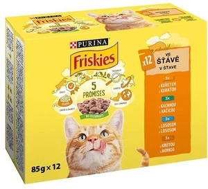 FRISKIES Multipack 6(12x85g) kura/kačica/losos/morka