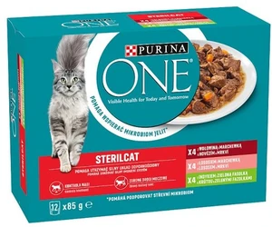 PURINA ONE Multipack Sterilcat mini filetky s hovädzím a mrkvou 6(12x85g)