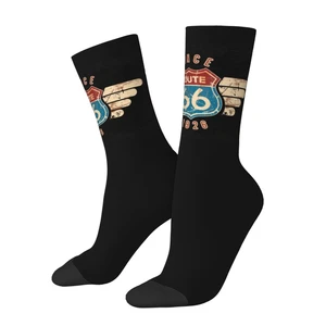 Since 1926 Metal U S Route 66 Kawaii Socks Travel Cartoon Pattern Socks