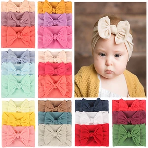 3pcs/lot Lovely Handmade Bowknot Elastic Infant Headband Comfortable Soft Nylon Hairband Fashion Bows Headwear Photography Props