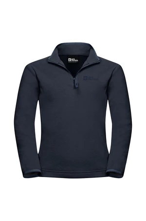 Dětská mikina Jack Wolfskin TAUNUS HALFZIP tmavomodrá barva, hladká