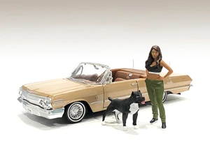 "Lowriderz" Figurine IV and a Dog for 1/24 Scale Models by American Diorama