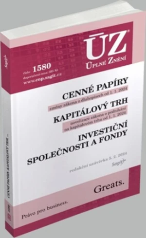 ÚZ 1580 Cenné papíry, Kapitálový trh, Investiční společnosti a fondy, Komoditní burzy