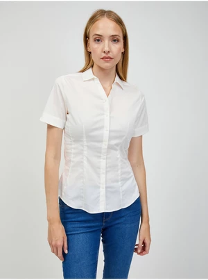 ORSAY Cream Short Sleeve Shirt - Women