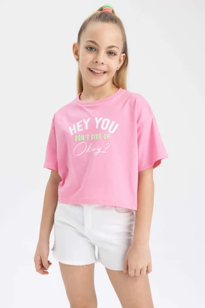 DEFACTO Girl Crop Short Sleeve T-Shirt