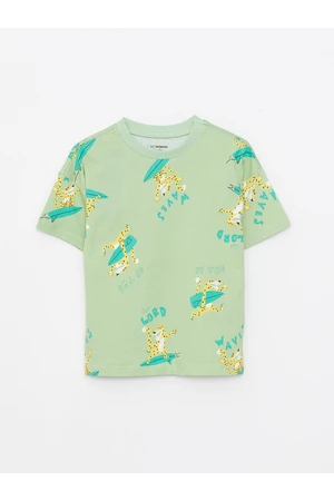 LC Waikiki Crew Neck Short Sleeve Printed Cotton Baby Boy T-Shirt