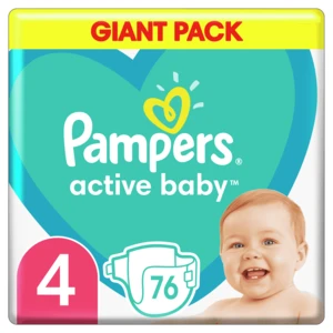 PAMPERS Active Baby plenky vel. 4, 9-14 kg, 76 ks